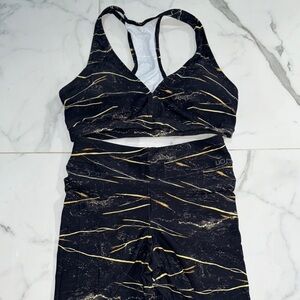 Chic Black and Gold Activewear Set